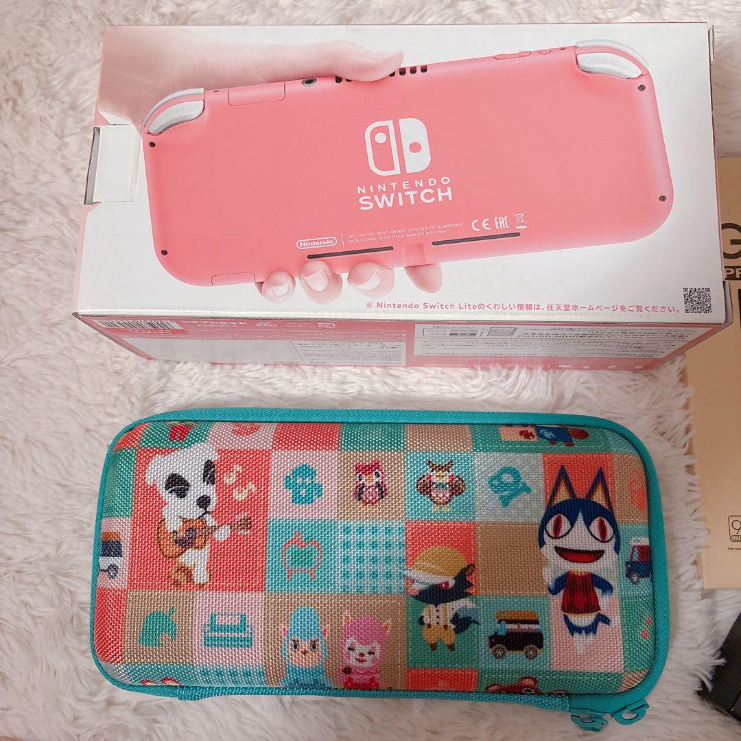 Switch Lite コーラルピンク 本体 あつまれどうぶつの森ケース付き