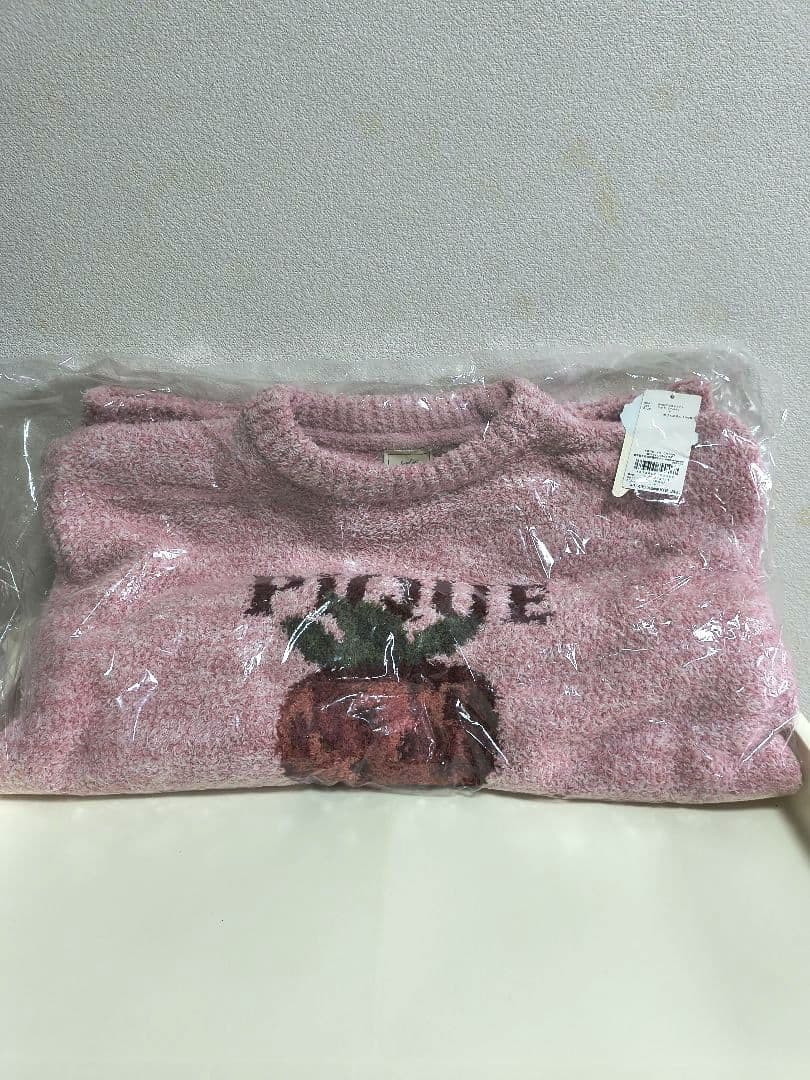 ★新品 ジェラートピケ メランジストロベリージャガードプルオーバー ピンク