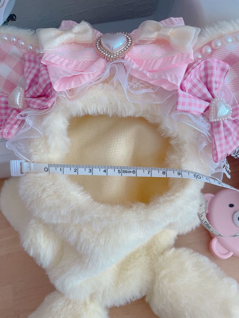 ♡お座り１６ｃｍぬい服♡猫の着ぐるみ♡ゆめかわおすわりぬいぐるみ♡ピンクイエロー