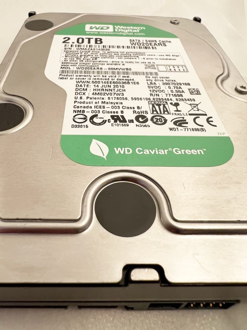 h*a様 WD GREENシリーズ★2TB HDD 2台セットで超お買い得品！