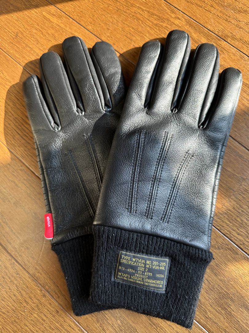 美品 WTAPS GLOVE LEATHER COW グローブ レザー ブラック