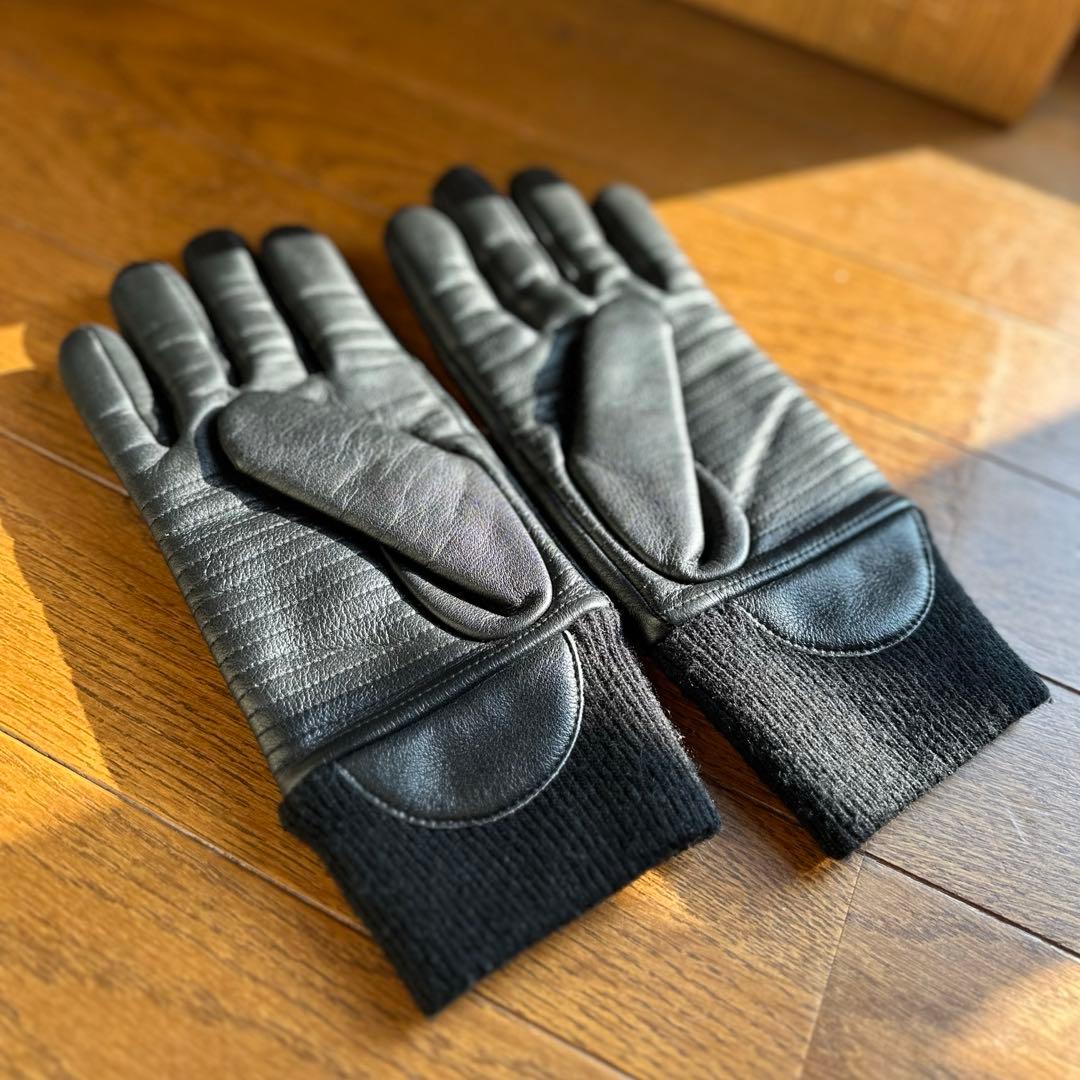 美品 WTAPS GLOVE LEATHER COW グローブ レザー ブラック