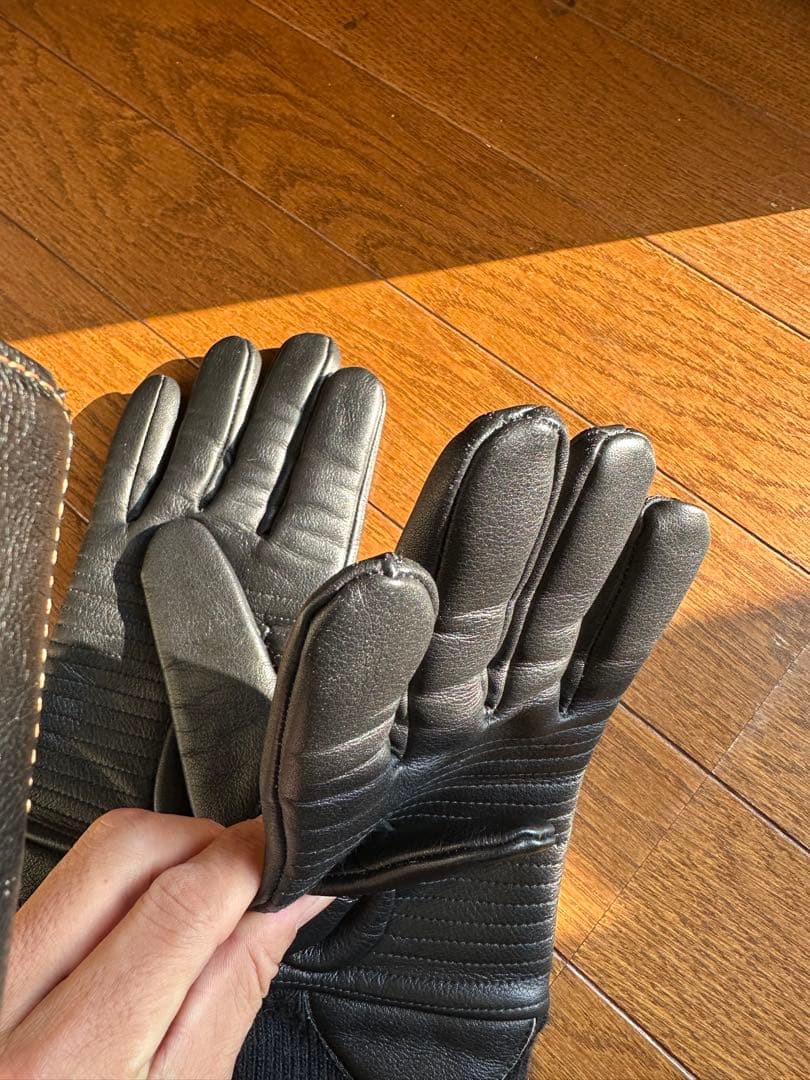 美品 WTAPS GLOVE LEATHER COW グローブ レザー ブラック