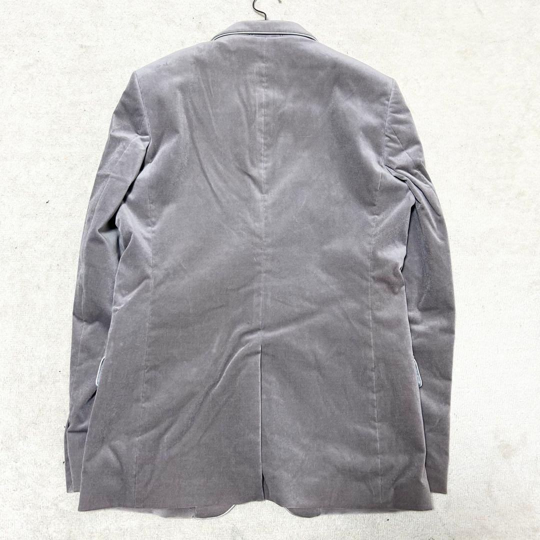 新品タグ付き　PaulSmith ベロアテーラードジャケット　グレー　パイピング
