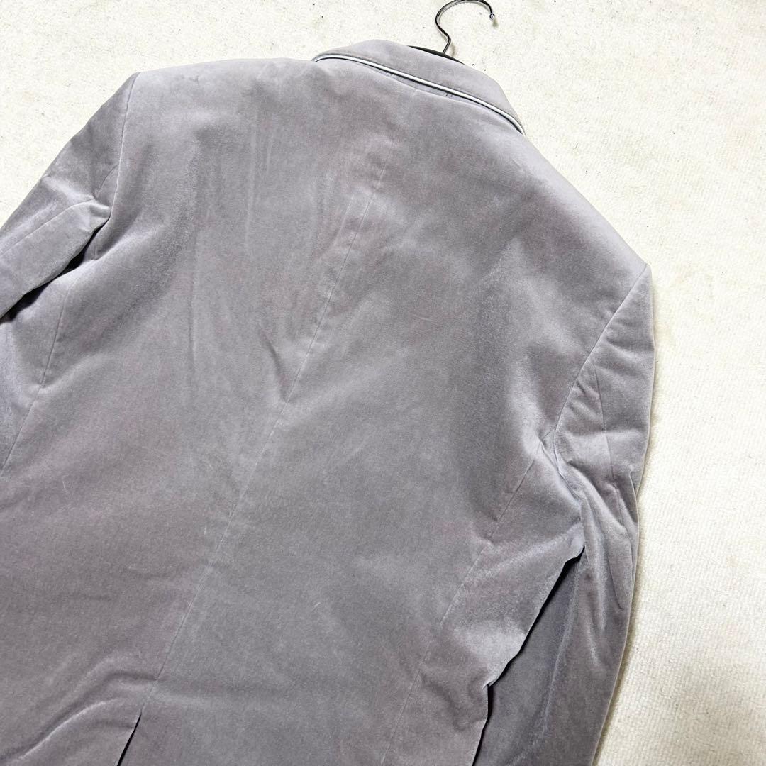 新品タグ付き　PaulSmith ベロアテーラードジャケット　グレー　パイピング