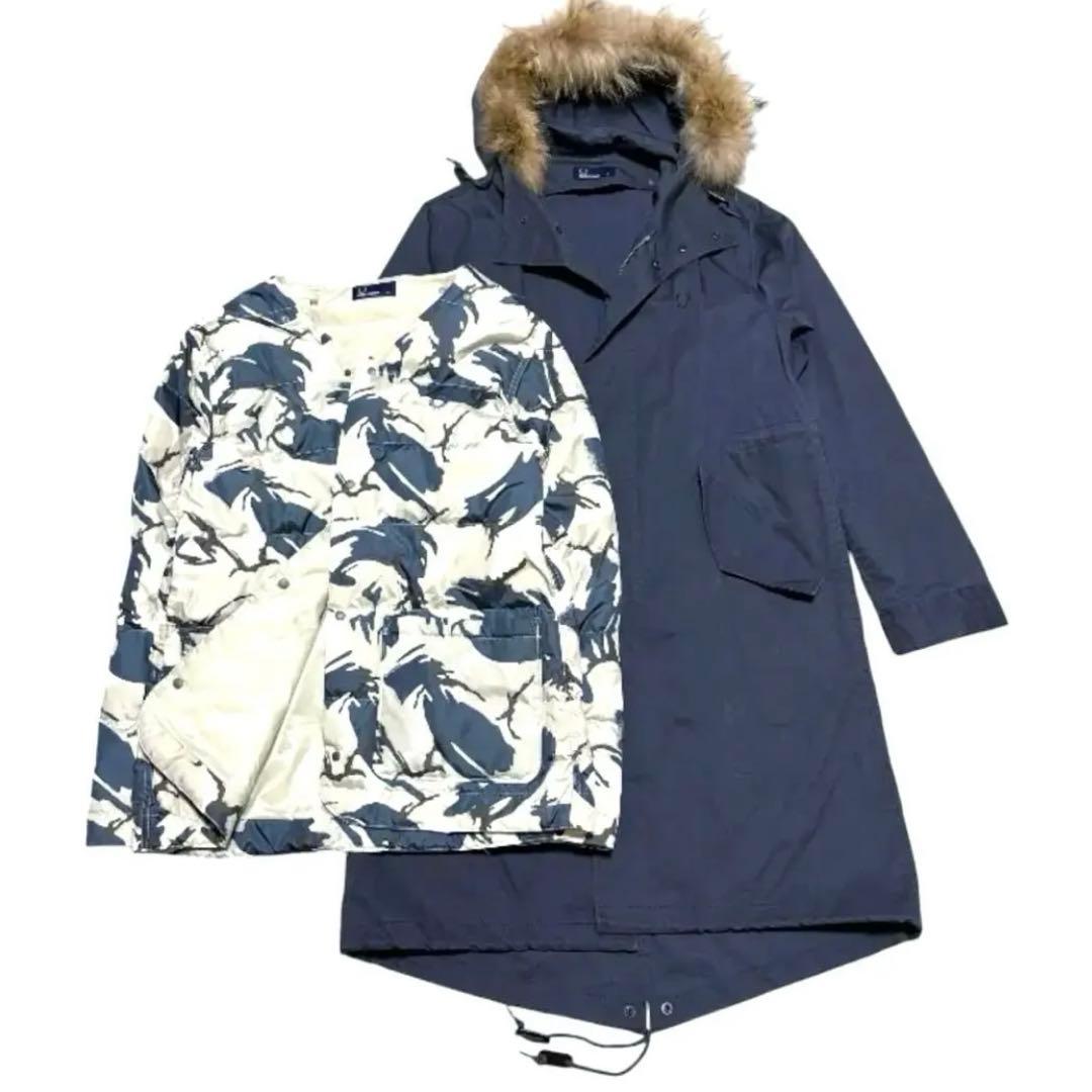 美品 3way フレッドペリー ダウンライナー付 モッズコート フィッシュテール