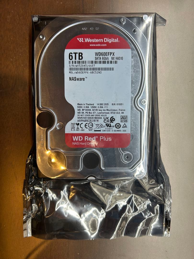 【斎様】WD Red Plus 6TB HDD WD60EFPX