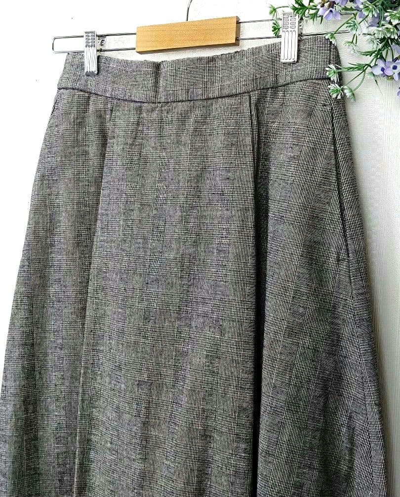 【美品】☆かぐれ☆ウールコットンチェックスカート　ロングスカート