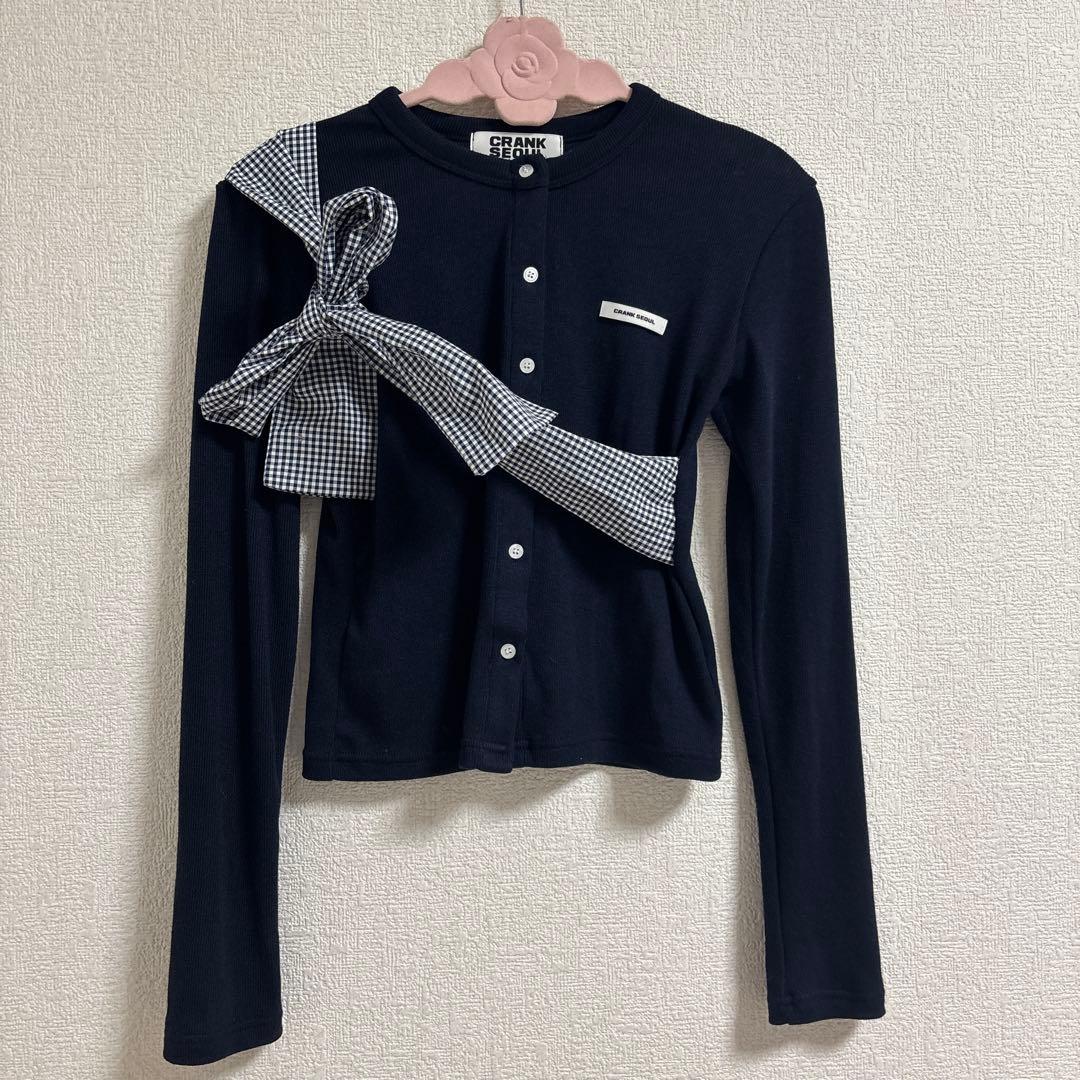 CRANK Ribbon Tie Knit Cardigan カーディガン