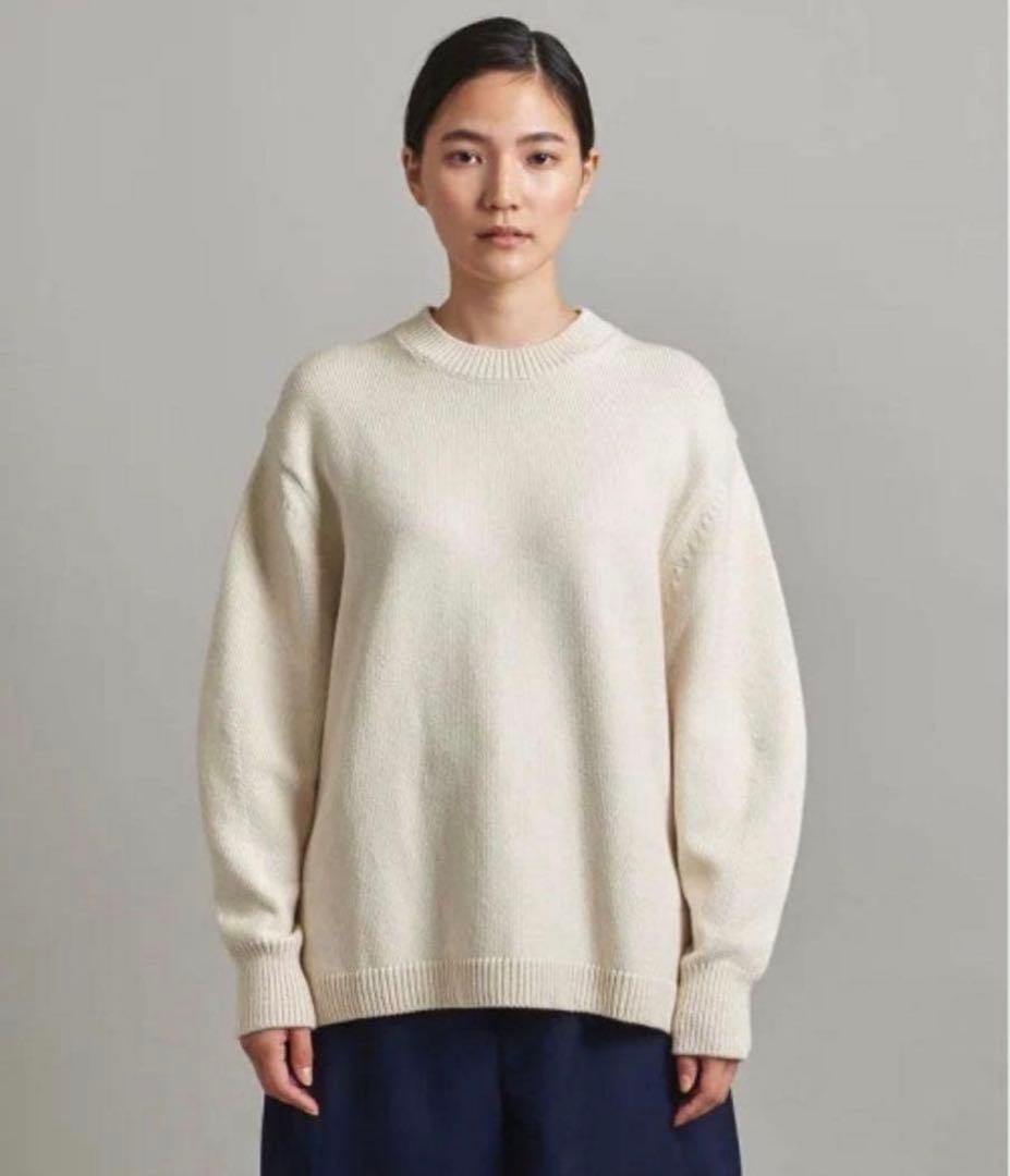 <LOEFF(ロエフ)>コードヤーンボックスクルーネックニット