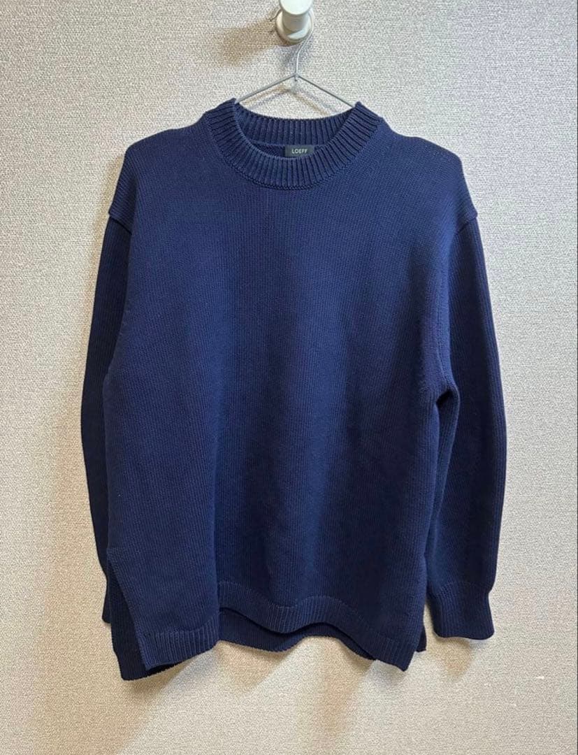 <LOEFF(ロエフ)>コードヤーンボックスクルーネックニット
