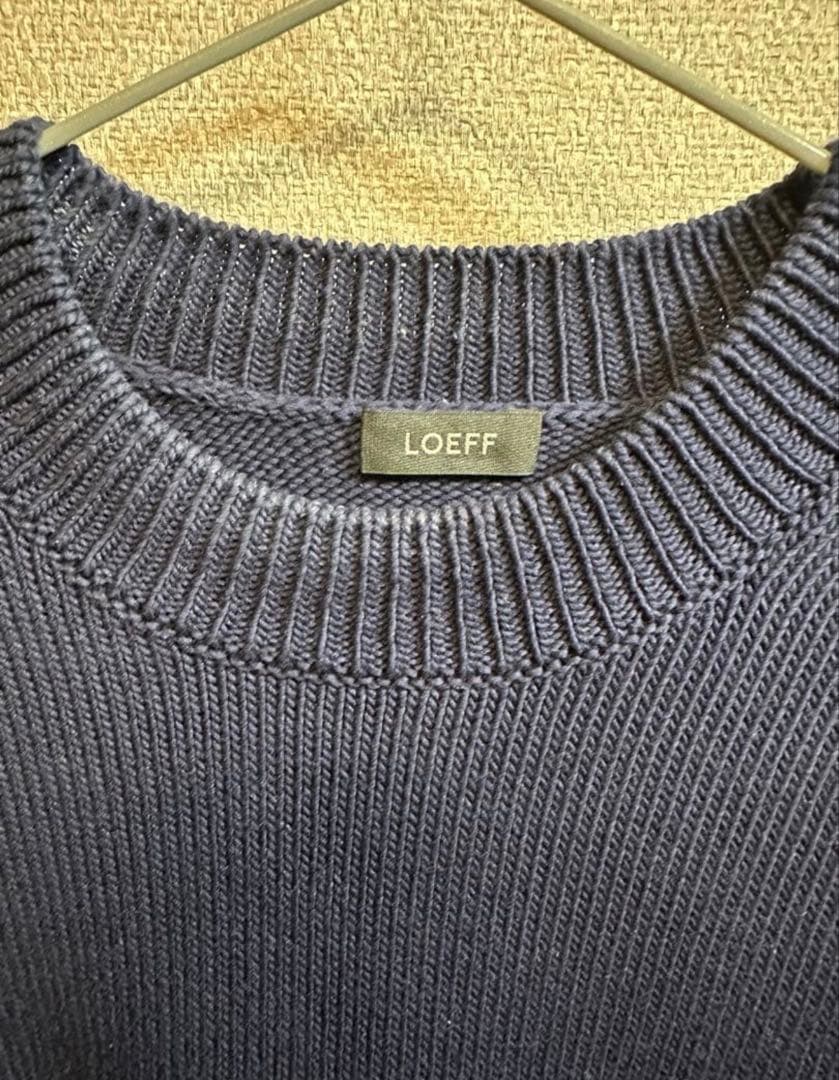 <LOEFF(ロエフ)>コードヤーンボックスクルーネックニット