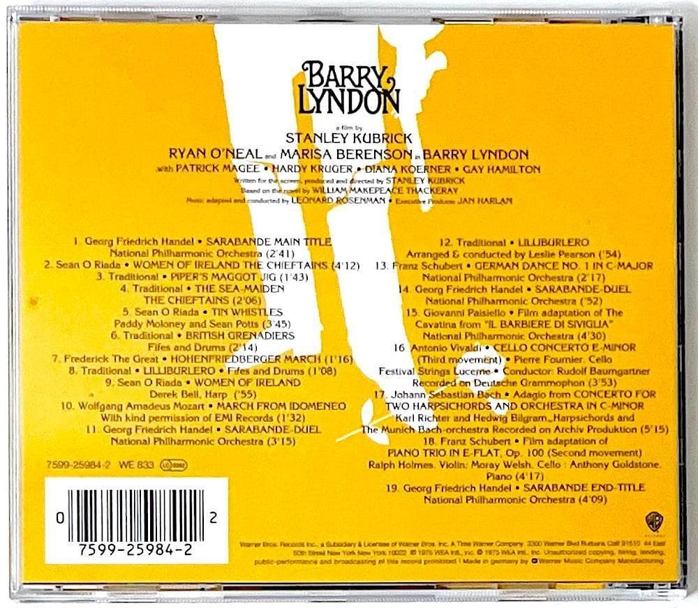 廃盤 CD BARRY LYNDON バリー・リンドン サウンドトラック