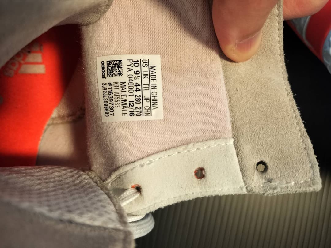adidas ボクシングシューズ ホワイト/レッド　レスリング　リングシューズ