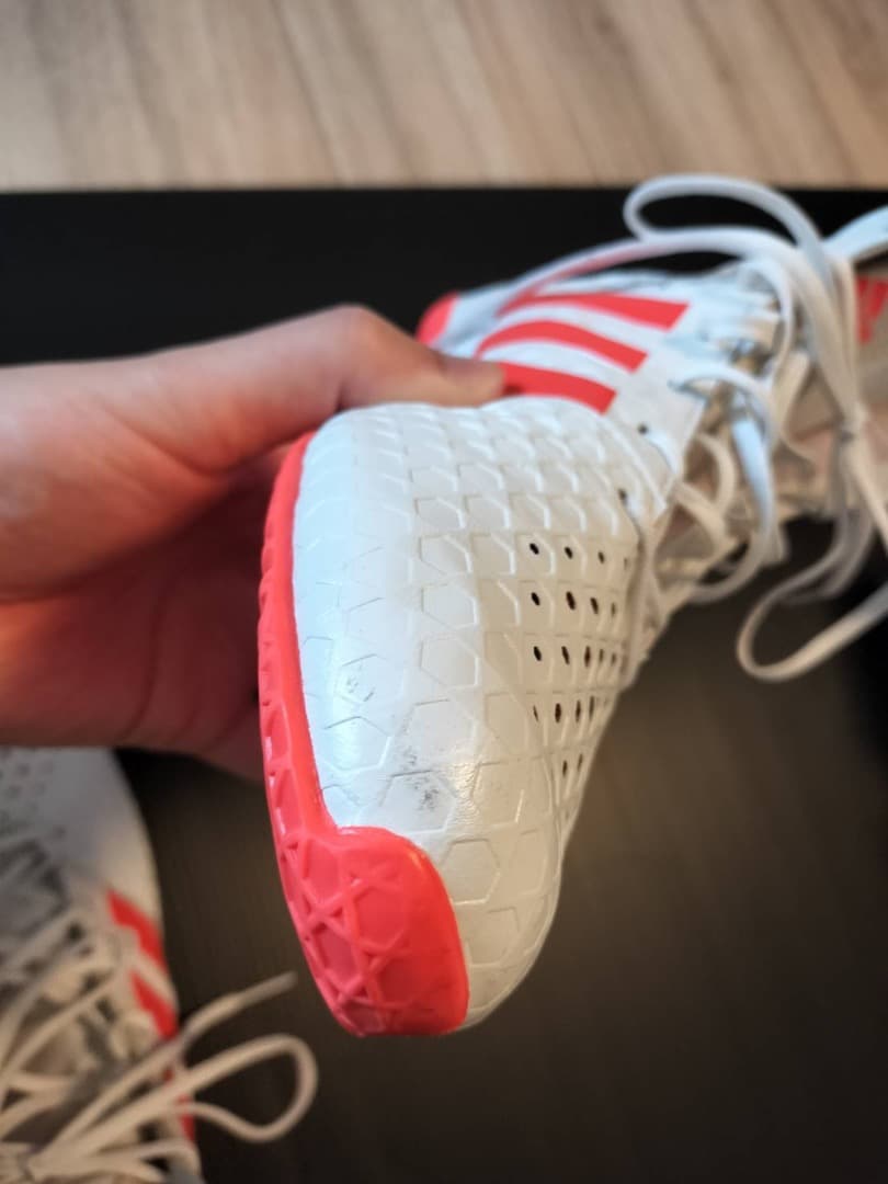 adidas ボクシングシューズ ホワイト/レッド　レスリング　リングシューズ