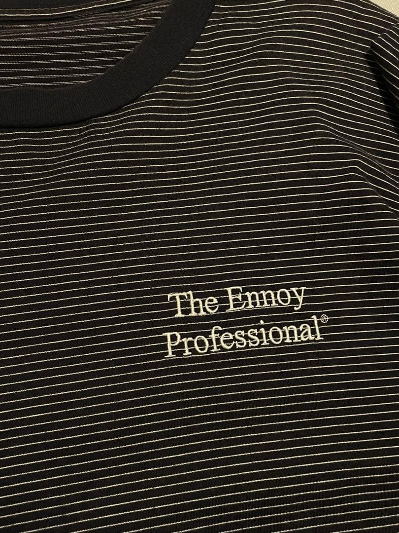 ENNOY ボーダーT 美品 M ブラック エンノイ Tee