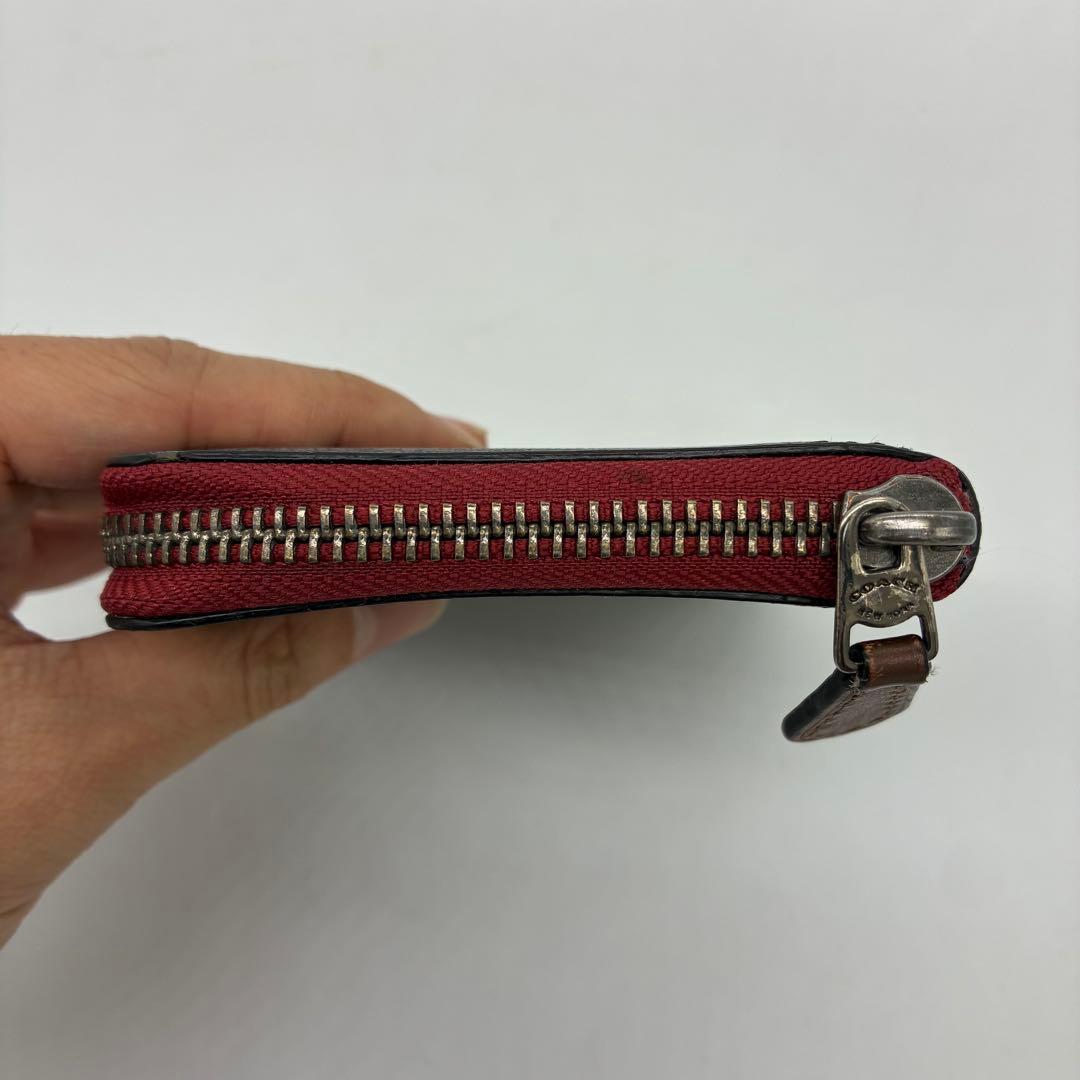 極美品】コーチ COACH 二つ折り財布 ラウンドファスナー ブラック 237