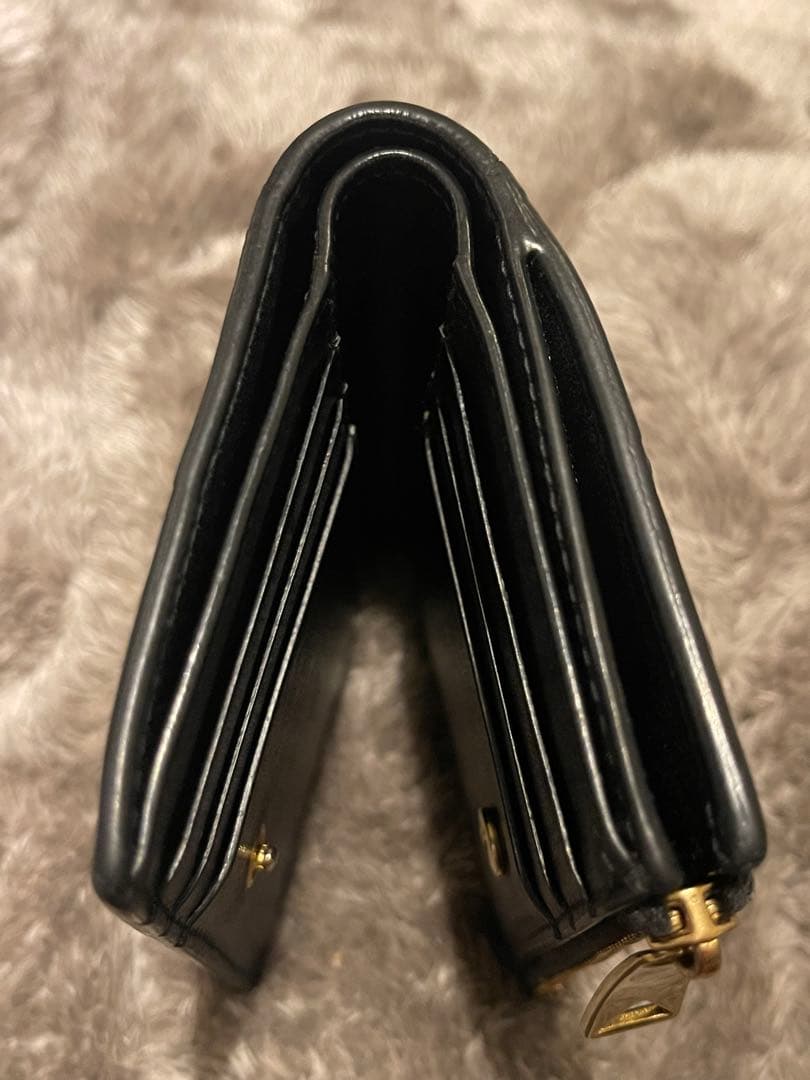 美品 ボッテガヴェネタ カセット イントレチャート 二つ折り財布 黒