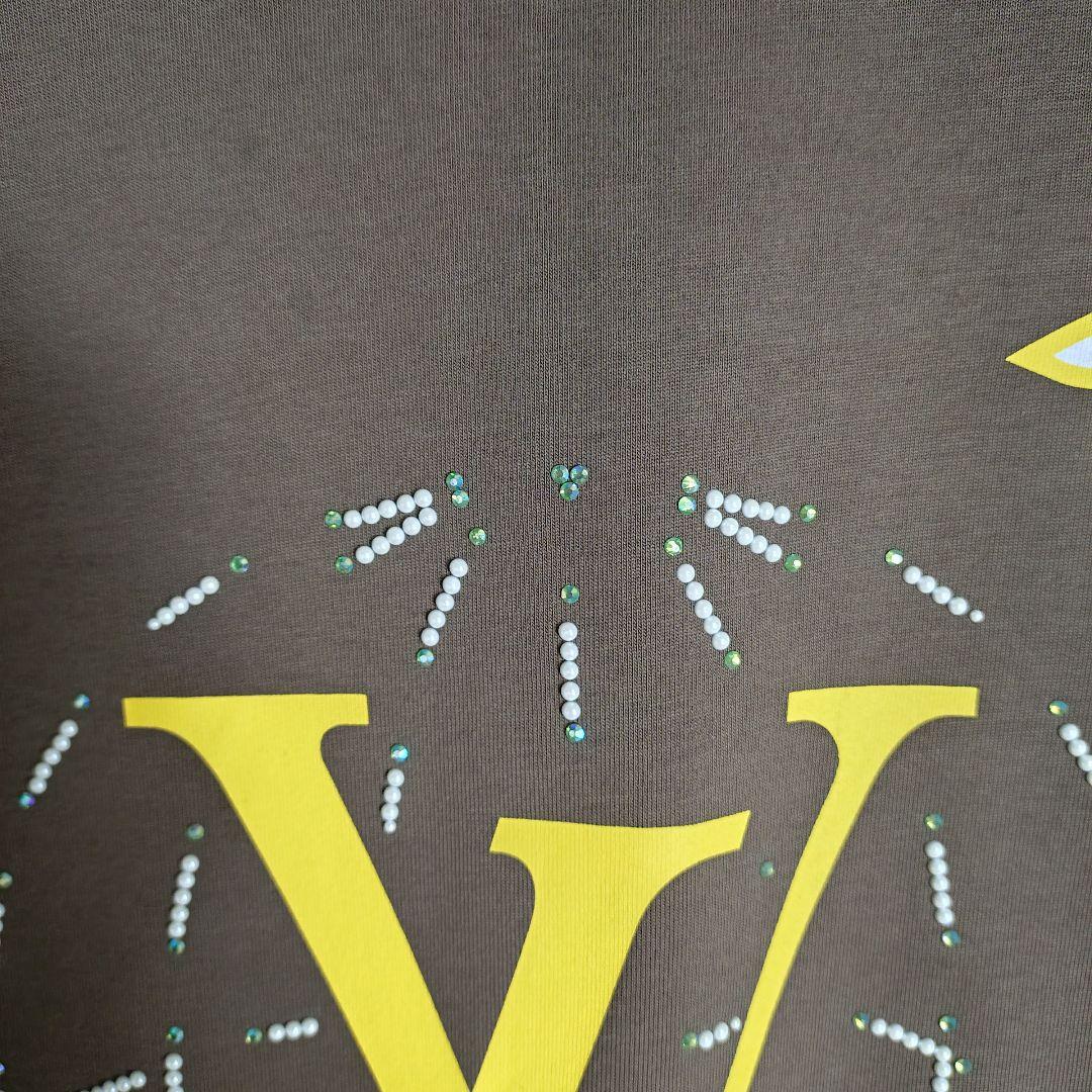 【最高級の逸品】ルイヴィトン☆センターロゴラインストーンTシャツXLサイズ相当
