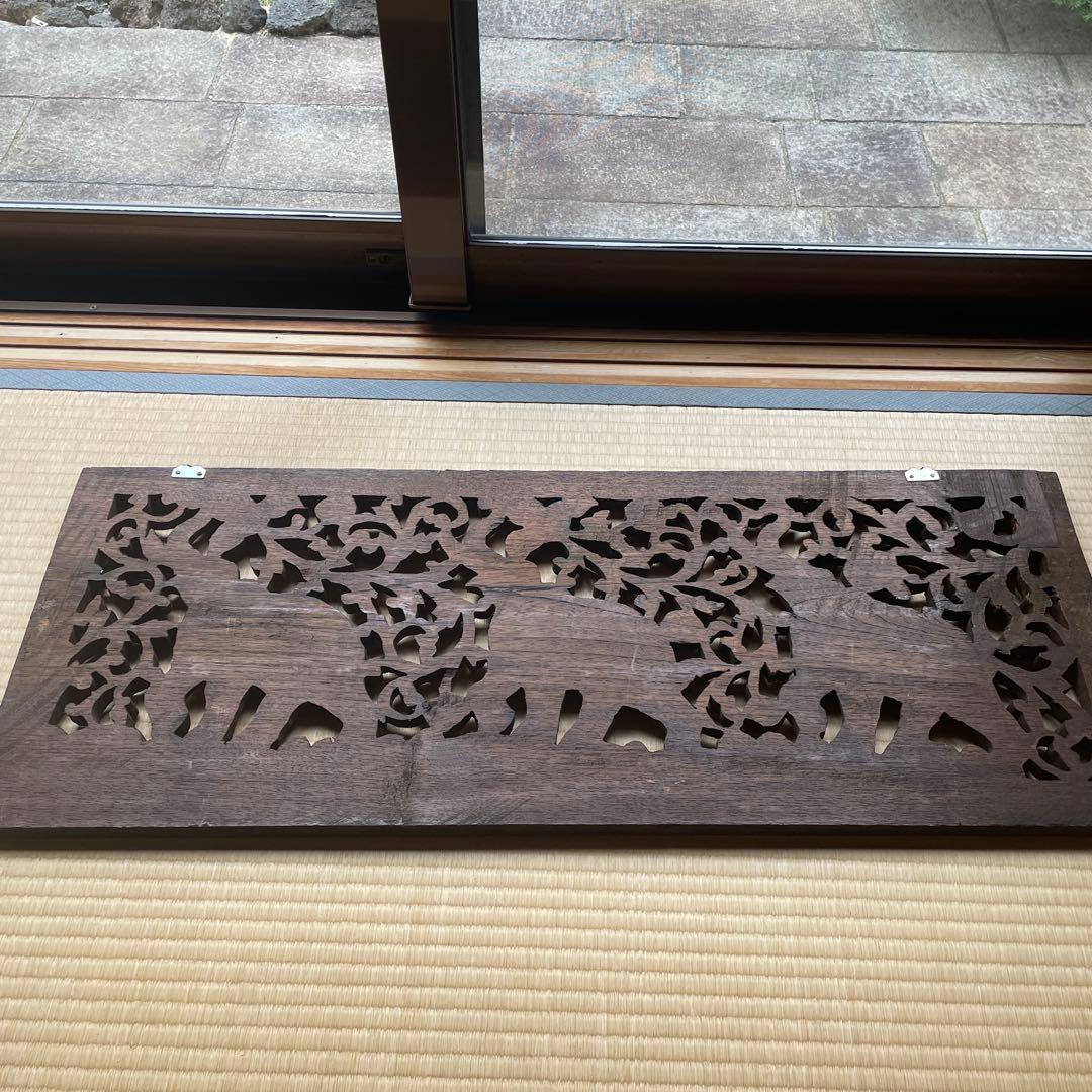 【美品】特大 バリ 木彫り 彫刻 レリーフ 象 オリエンタル アジアンインテリア