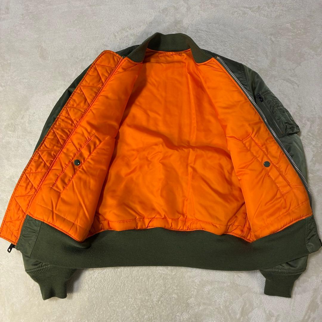 【美品】ALPHA MA-1 フライトジャケット M カーキ セージグリーン