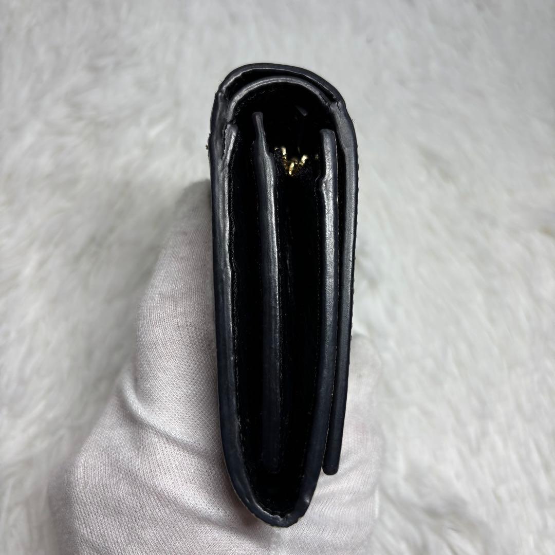 ✨美品✨ グッチ GGスプリーム マーモント 折り財布 L字 PVC レザー 黒