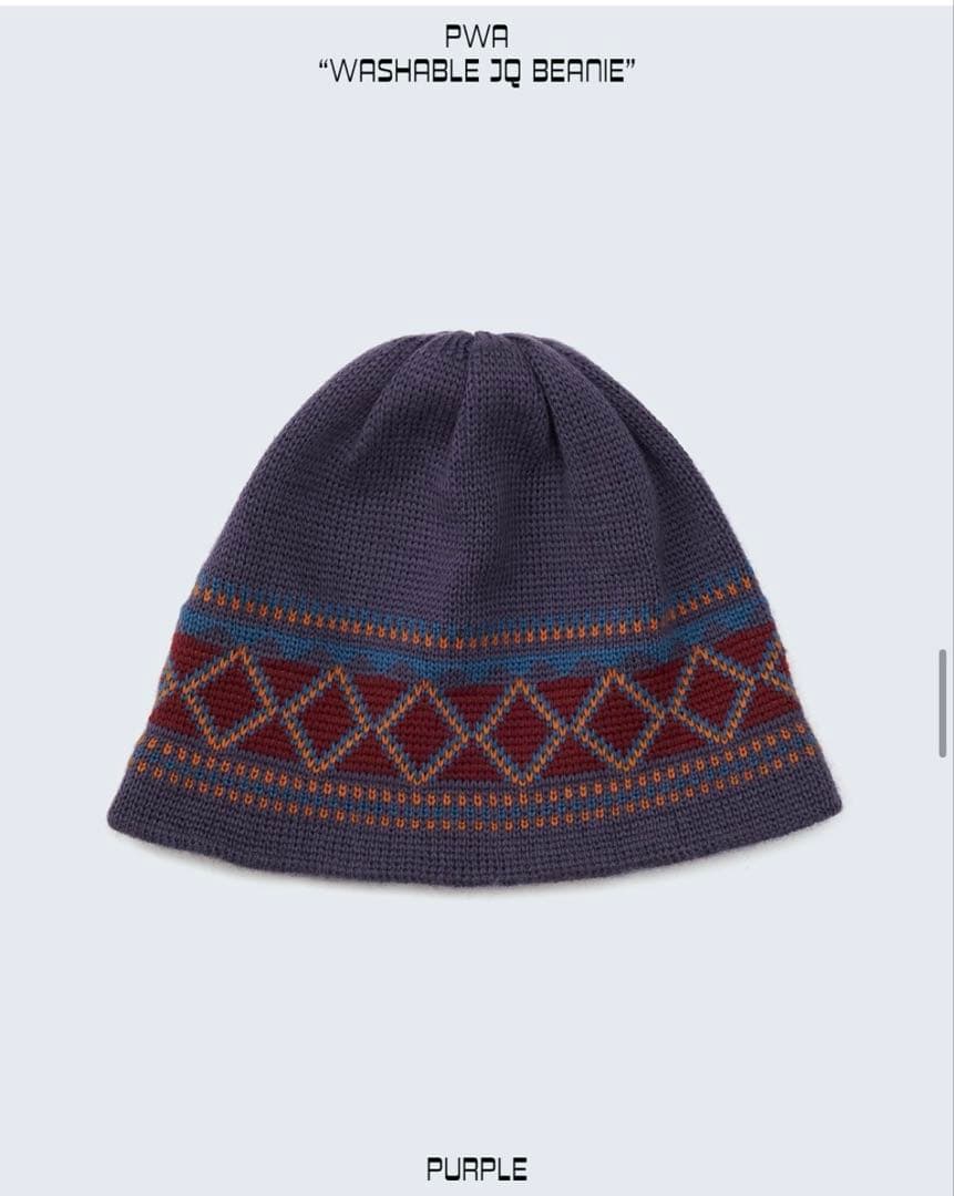 PWA Washable JQ Beanie パープル　ニット　帽子