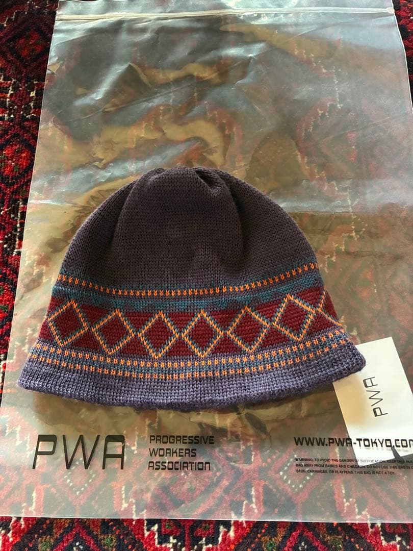 PWA Washable JQ Beanie パープル　ニット　帽子