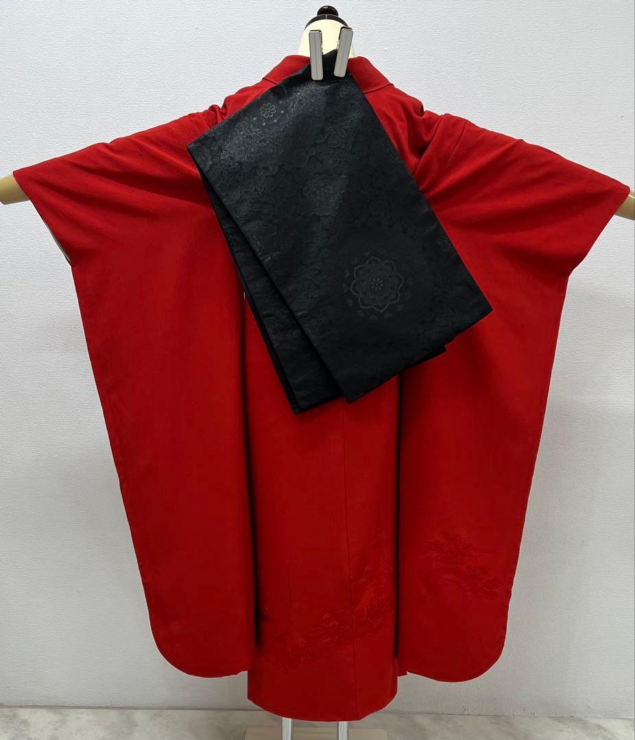 刺繍入り　色無地　振り袖　フルセット　別誂長襦袢　服部袋帯　成人式　鉾　800