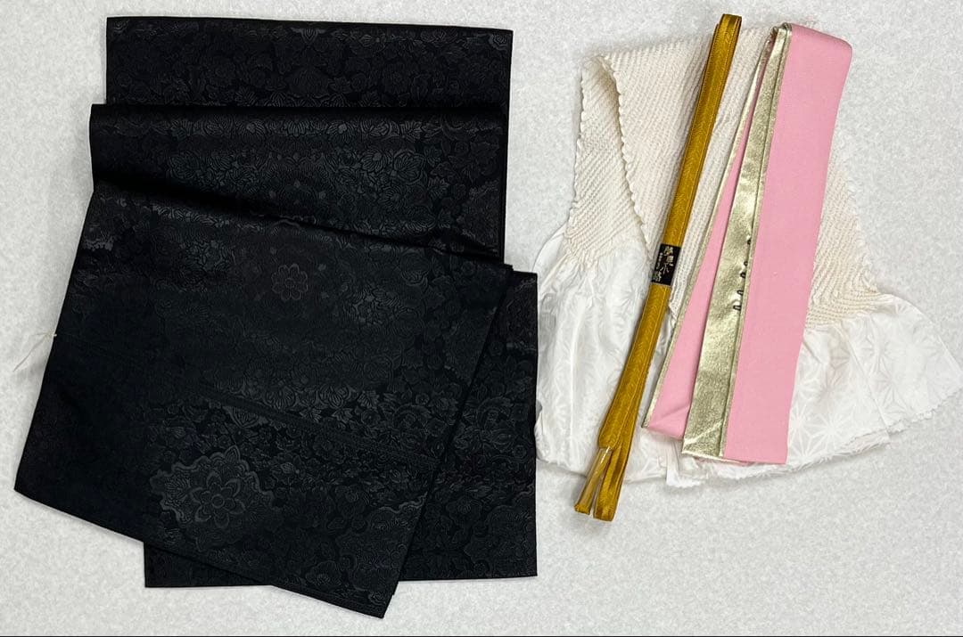 刺繍入り　色無地　振り袖　フルセット　別誂長襦袢　服部袋帯　成人式　鉾　800