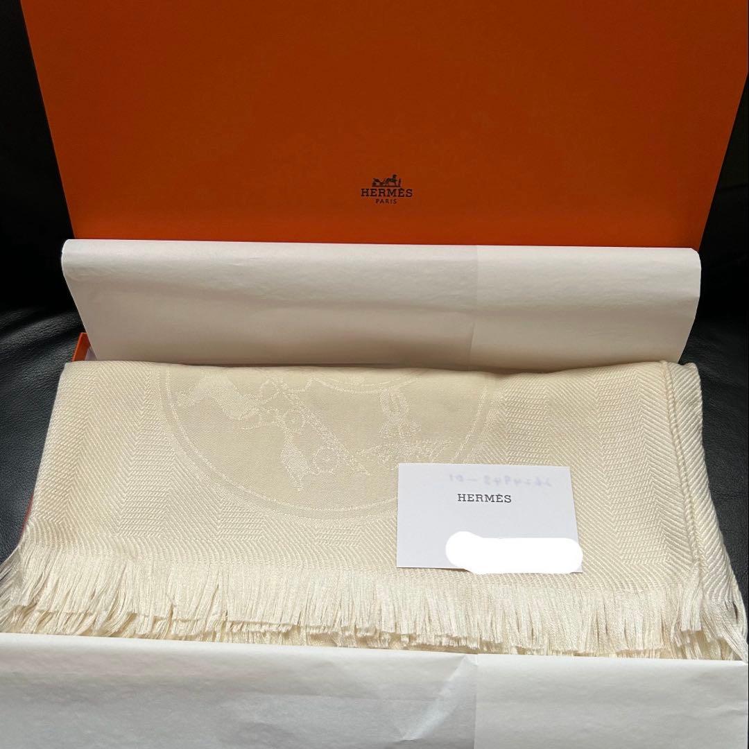 新品 HERMES エルメス ストール スカーフ ニューリブリス カシミヤ 大判