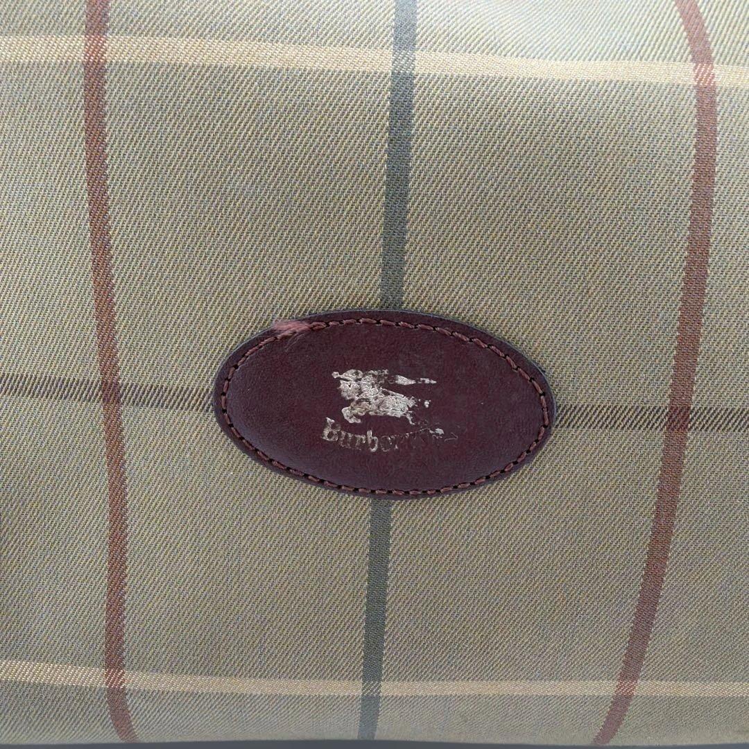 【Burberrys】キャンバス×レザー メガチェック ハンドボストンバッグ