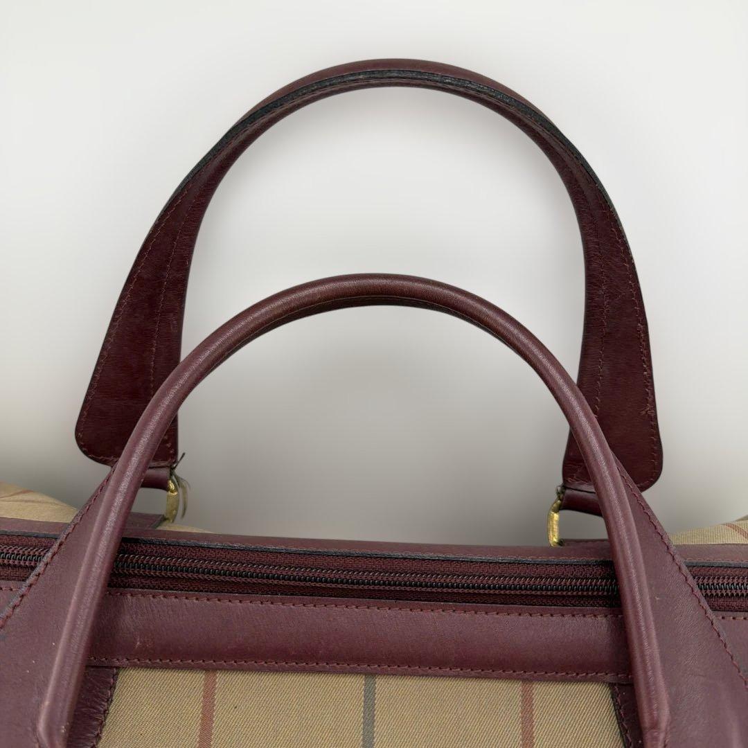 【Burberrys】キャンバス×レザー メガチェック ハンドボストンバッグ