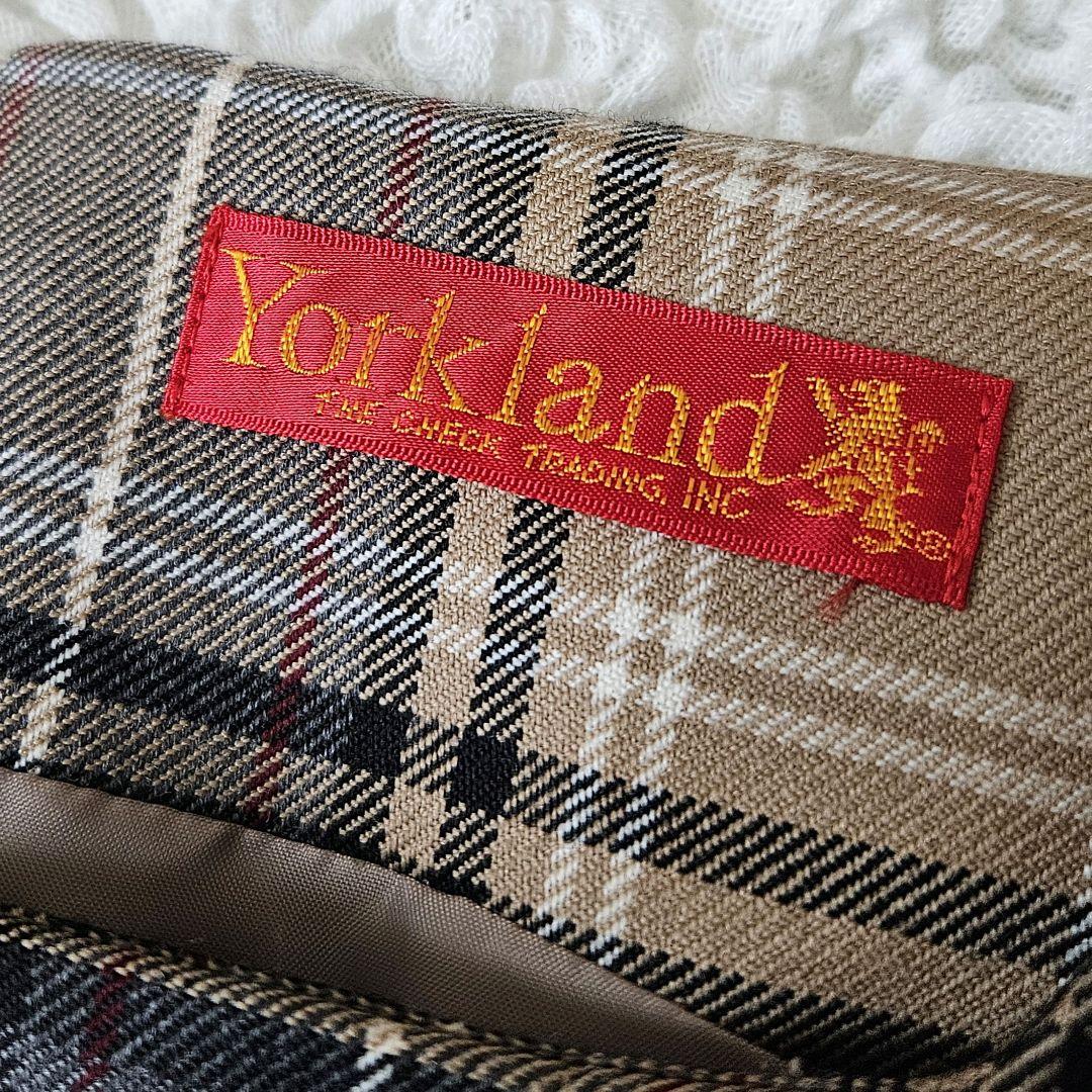 【Yorkland】チェック柄 ノースリーブワンピース ジャンパースカート日本製
