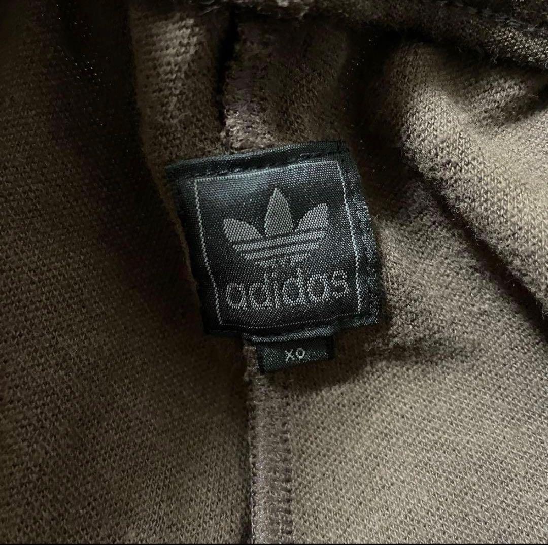 古着adidas トラックパンツ ブラウン　フレア　万国旗タグ90s80s00s