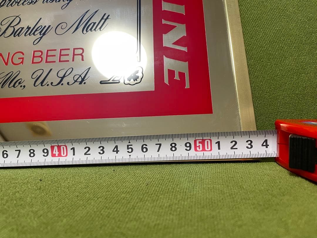 Budweiser ミラー　バドワイザー　壁掛け鏡 ビンテージ広告 フレーム付き