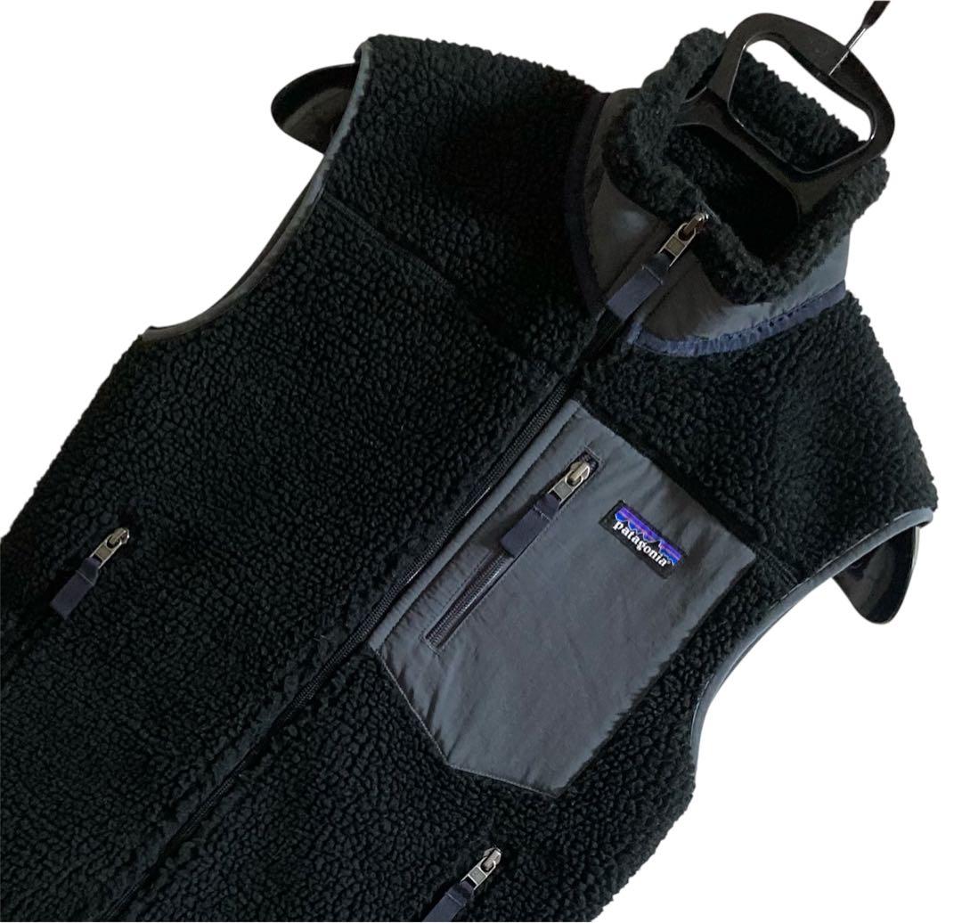 patagonia レトロXベスト ブラック/グレー XXS