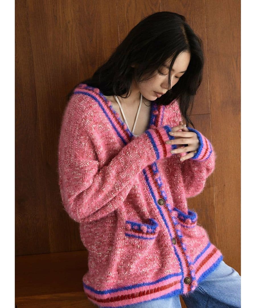 店舗限定カラー Coel コエル ミックスシャギービッグ カーディガン