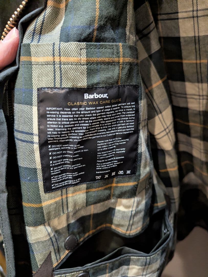 Barbour BORDER WAXED COTTON/22AW タグ付き