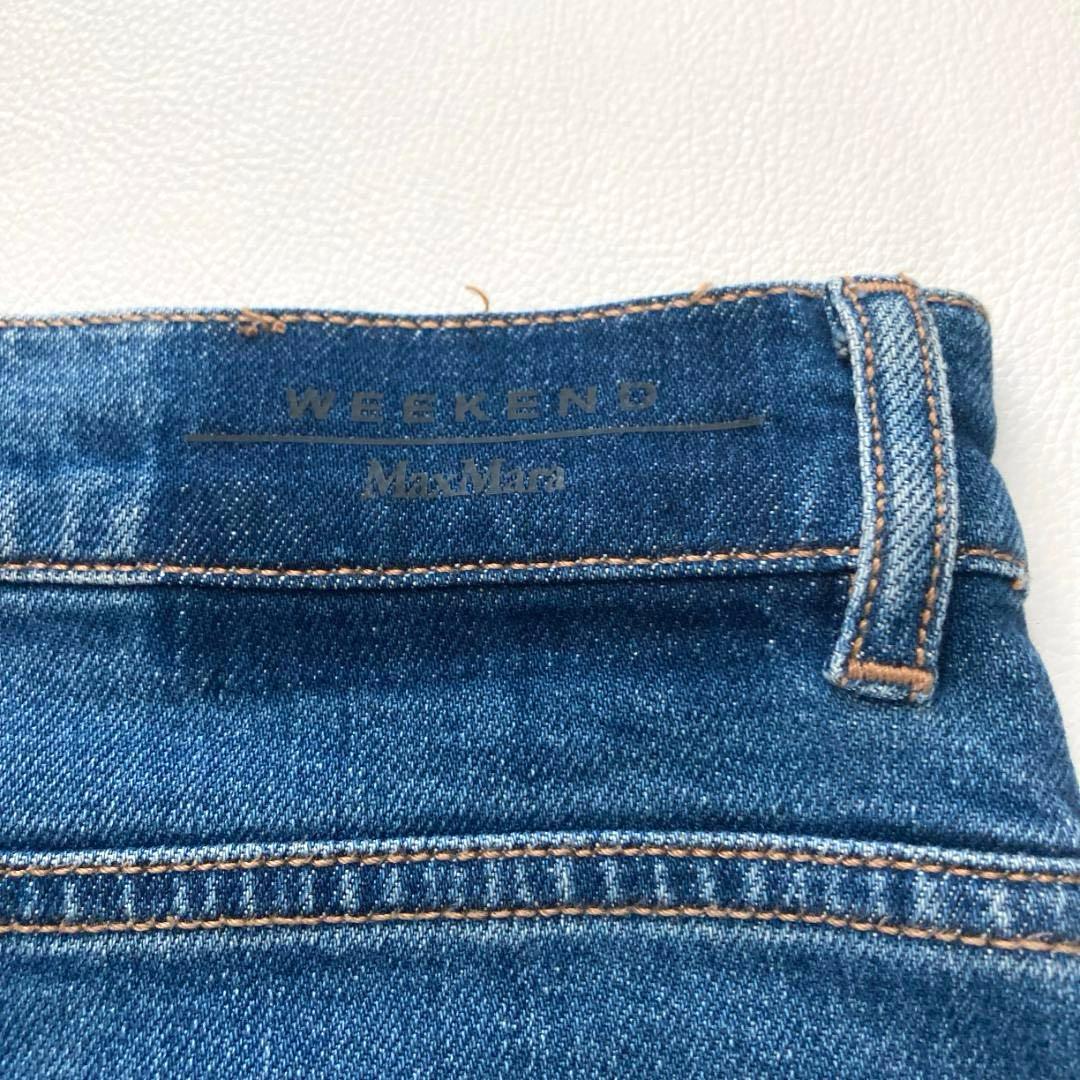 【美品】Max Mara　近年モデル アシンメトリー デニムパンツ ストレッチ