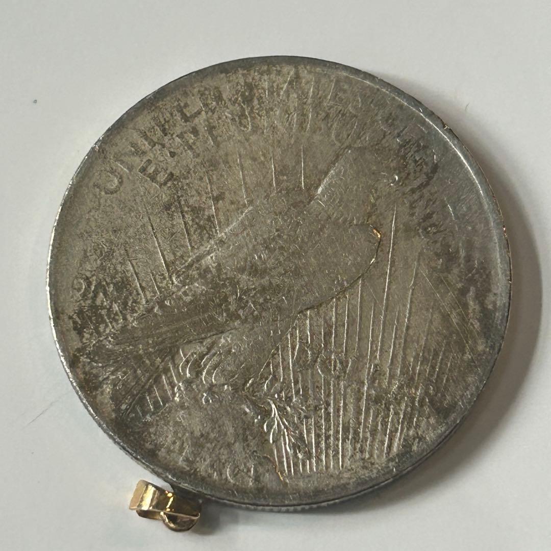 K18付き 1922年 アメリカ ピースダラー 1ドル銀貨 歴史と平和を象徴