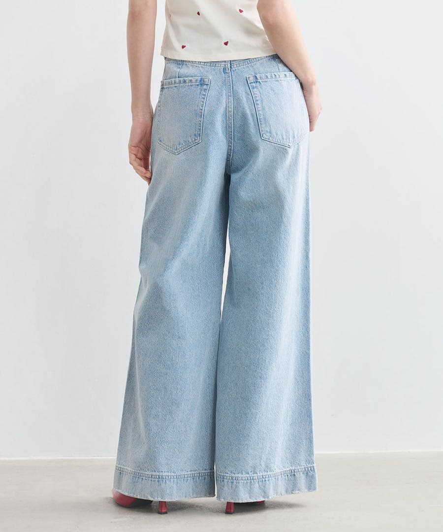 新品 未使用*フレアワイドデニムパンツ
