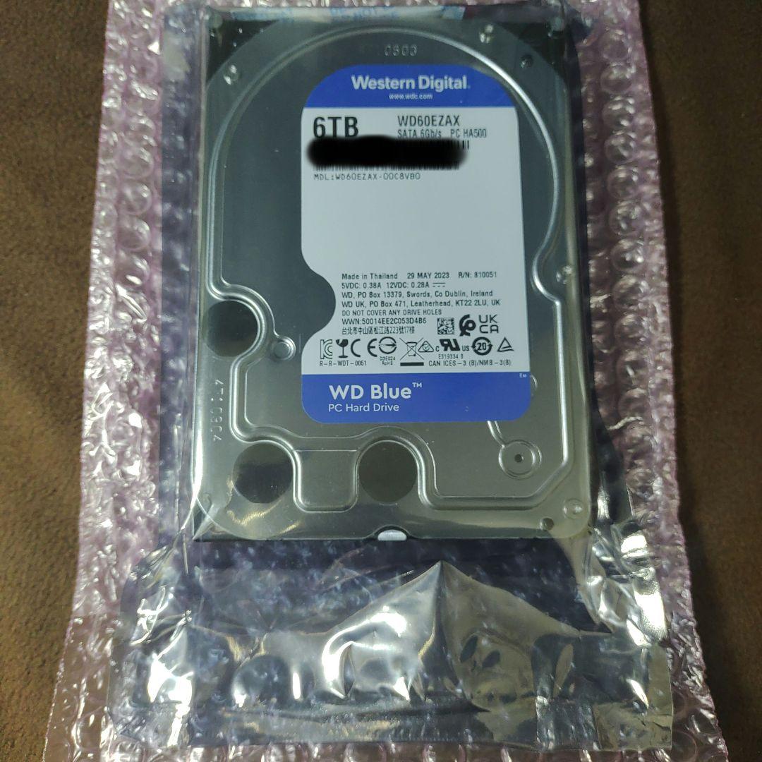 斎*様 新品未使用 6TB ハードディスクドライブ WD Blue 静音・低発熱