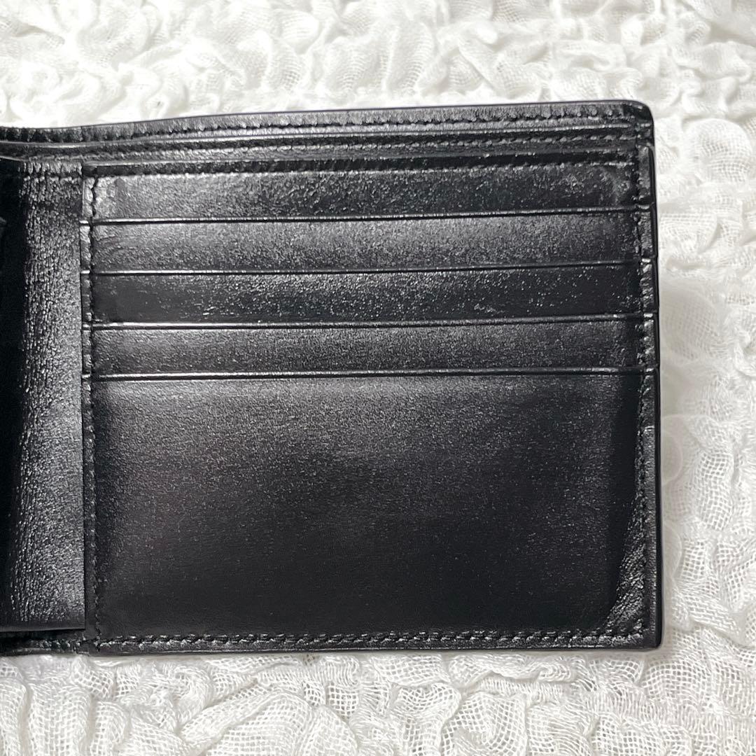 希少✨美品✨サンローラン　二つ折り財布　コンパクト　札入れ　ブラック　黒　ロゴ