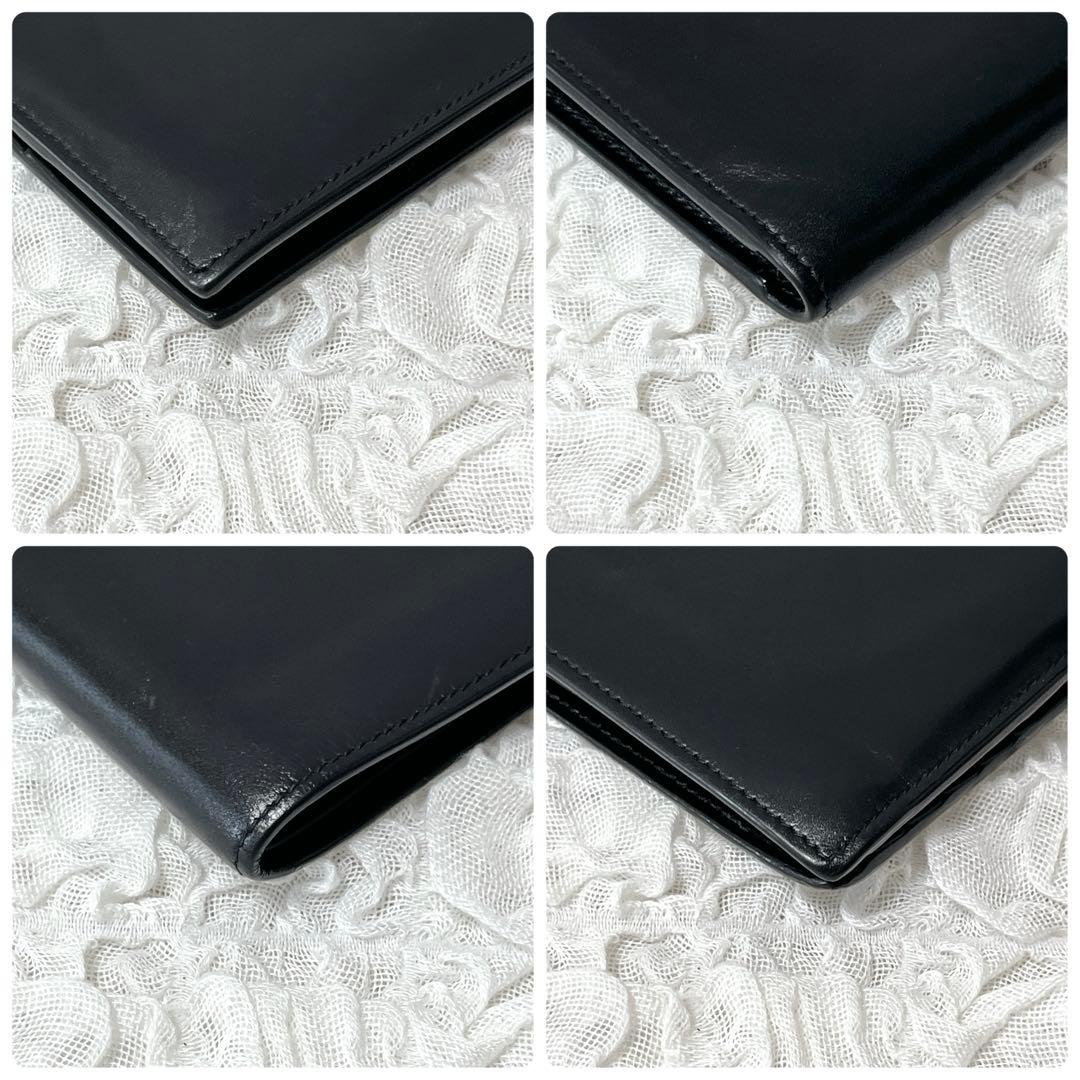 希少✨美品✨サンローラン　二つ折り財布　コンパクト　札入れ　ブラック　黒　ロゴ