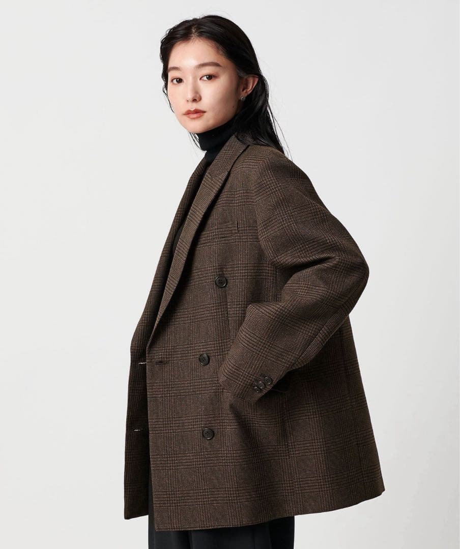 ＜MARW UNITED ARROWS＞オーバー ダブル ジャケット ブラウン