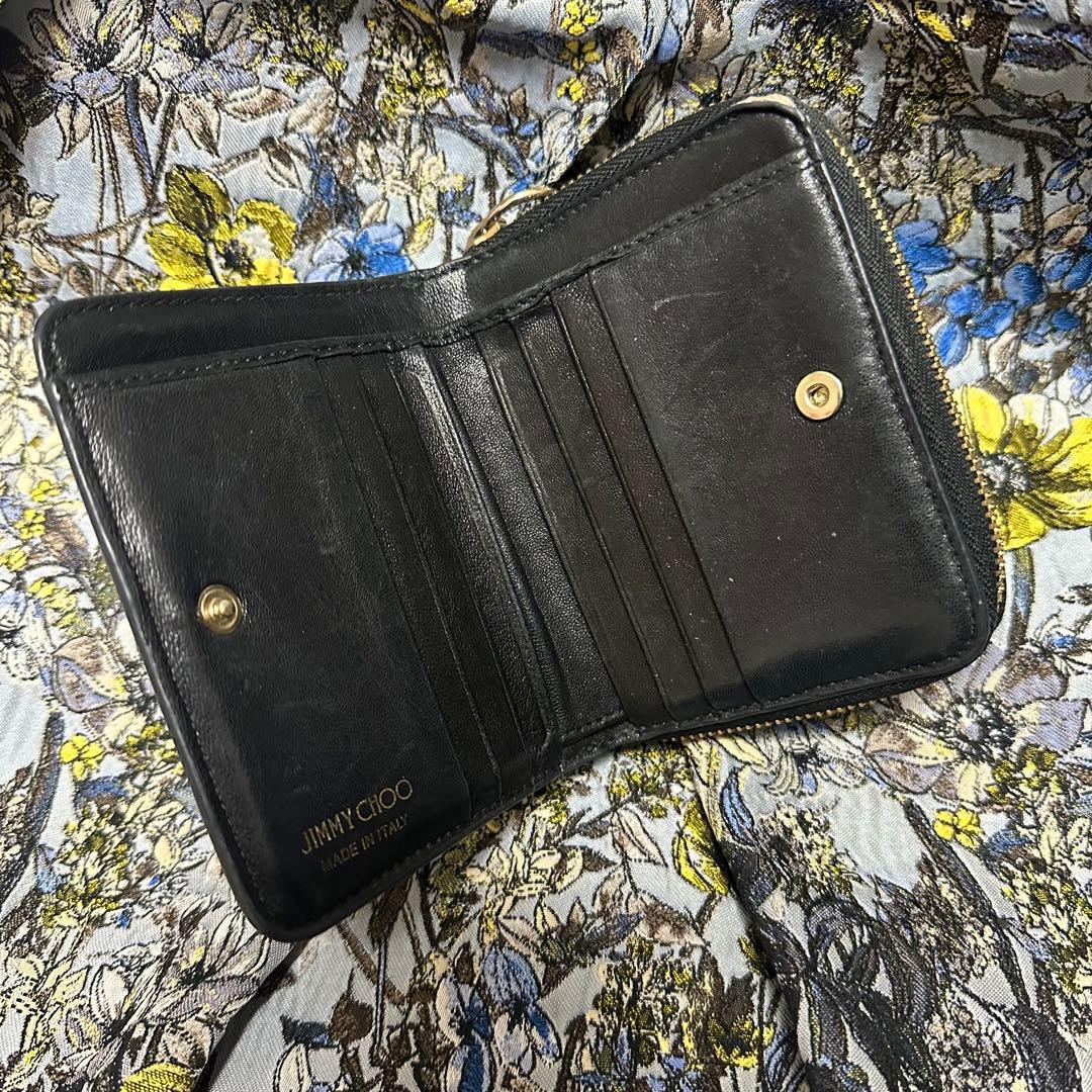 JIMMY CHOO ブラック 二つ折り財布 星型スタッズ