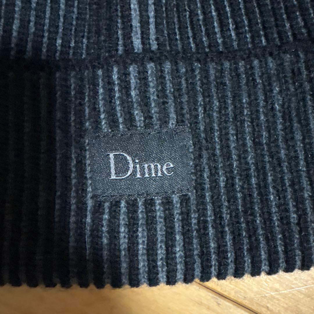 Dime リブ編みニット帽 ブラック