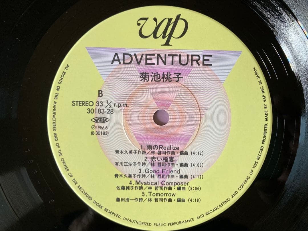 菊池桃子「 ADVENTURE」と激レアパネル、ファンカードのセット