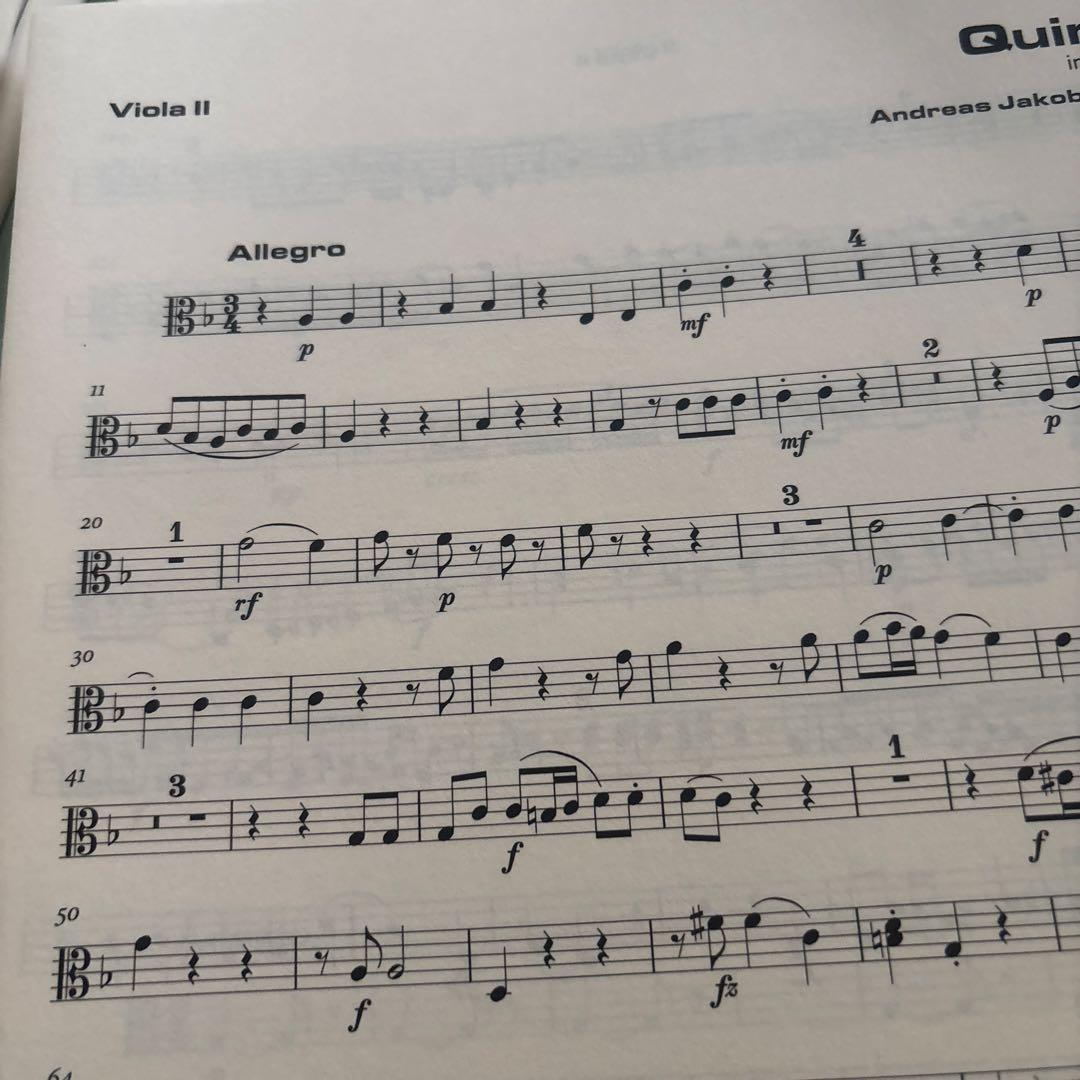楽譜　 ロンベルク:フルート五重奏Op. 41 No. 3